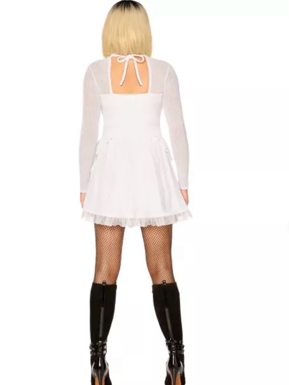 Spirit White Long-Sleeve Sweetheart Mini Dress - Picture 2 of 4